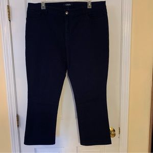 Navy blue straight leg ankle jeans by Chaps.